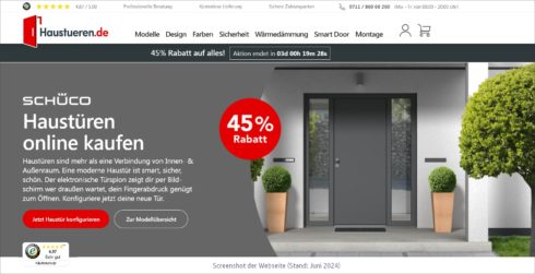 Screenshot der Webseite Haustueren.de
